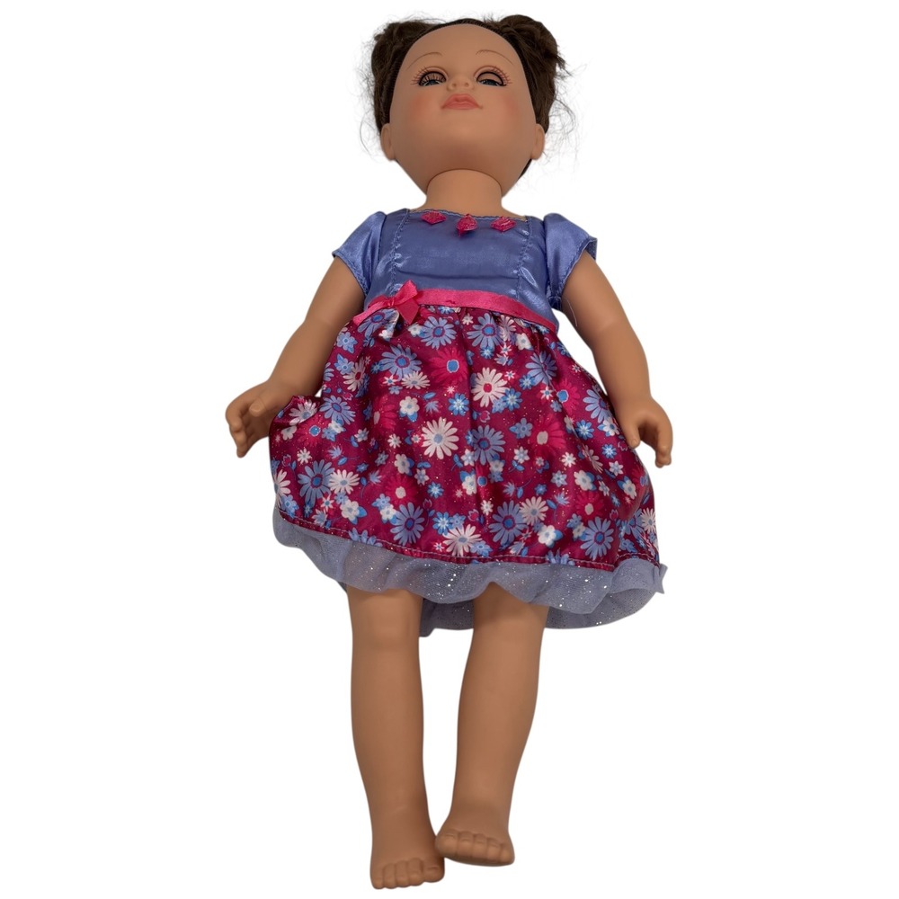 My Life As Doll 2013 Blue Sparkle Flower Dress Blue Eyes Brown Hair - Picture 5 of 8